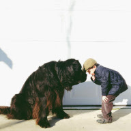 Mother photographs Julian Becker and Max the dog for his Naval officer father, Whidbey Island, Washington, America - Apr 2013