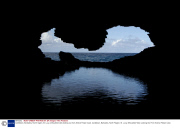 Caribbean, Barbados, North region, St. Lucy, silhouetted view looking out from Animal Flower Cave. Offshore Paradiese