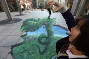 The 3D street art of Joe and Max, Britain - 08 Mar 2013