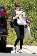 *EXCLUSIVE* Anne Hathaway stocks up on her Household Essentials