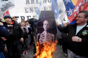 Reaction to the death of Margaret Thatcher, Derry, Northern Ireland, Britain - 17 April 2013