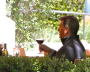Pierce Brosnan Enjoys Red Wine And Pasta During Lunch In Malibu