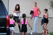*EXCLUSIVE* Denise Richards is looking frail as she picks up Sam and Lola from Gymnastics