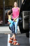 *EXCLUSIVE* Denise Richards is looking frail as she picks up Sam and Lola from Gymnastics