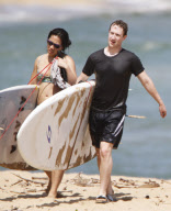 Exclusive... Mark Zuckerberg & Priscilla Catch Some Waves 