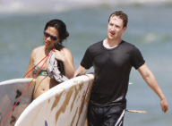 Exclusive... Mark Zuckerberg & Priscilla Catch Some Waves 