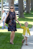 Rebecca Gayheart and Eric Dane take the girls to a Garden Party in Beverly Hills