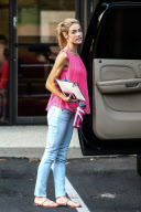*EXCLUSIVE* Denise Richards is looking frail as she picks up Sam and Lola from Gymnastics