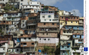 Typical low-income dwellings in the Petare district of Caracas. Caracas, Venezuela.