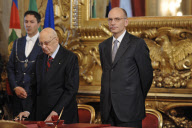 New Prime Minister of Italy, Enrico Letta swearing in ceremony,  Quirinale Presidential Palace, in Rome, Italy - 28 Apr 2013