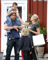 Semi-Exclusive... Sharon Stone Grabs Ice Cream with Her Two Sons 