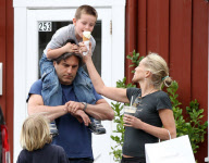 Semi-Exclusive... Sharon Stone Grabs Ice Cream with Her Two Sons 