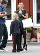 Semi-Exclusive... Sharon Stone Grabs Ice Cream with Her Two Sons 