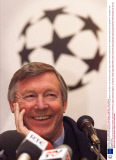 Alex Ferguson Gives A Press Conference Prior To Manchester United's Second Leg Match Vs. Inter Milan In The Champions Cup