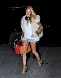 Candice Swanepoel Departs Wearing Short Shorts 