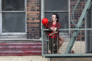 Elle Fanning and Peter Dinklage reach new heights on the set of "Low Down"