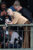 Elle Fanning and Peter Dinklage reach new heights on the set of "Low Down"