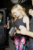 Diane Kruger shows sexy midriff while wearing very colorful pants at Chateau Marmont event