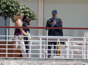 Steven Spielberg and his familly had lunch at Eden Roc hotel in Cannes.