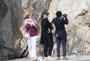 Steven Spielberg and his familly had lunch at Eden Roc hotel in Cannes.
