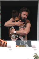 Joel Edgerton with his familly at Eden Roc hotel during Cannes Film Festival.