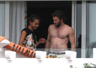 Joel Edgerton with his familly at Eden Roc hotel during Cannes Film Festival.