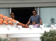 Joel Edgerton with his familly at Eden Roc hotel during Cannes Film Festival.