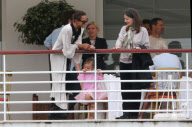 Joel Edgerton with his familly at Eden Roc hotel during Cannes Film Festival.