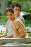 Make up free Katie Holmes is on set of Mania Days