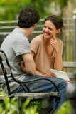 Make up free Katie Holmes is on set of Mania Days