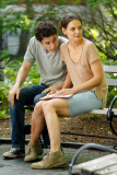 Make up free Katie Holmes is on set of Mania Days