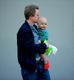 Emily Deschanel and David Hornsby Take Baby Lamar To Dinner 