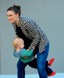 Emily Deschanel and David Hornsby Take Baby Lamar To Dinner 