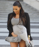 Kim Kardashian's dress flies up in Beverly Hills 
