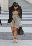 Kim Kardashian's dress flies up in Beverly Hills 
