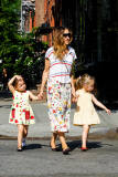 Sarah Jessica Parker in a rush forgets one of Tabitha's socks