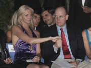 CHARLENE WITTSTOCK ET LE PRINCE ALBERT II A LA SOIREE AMBER FASHION A MONACO