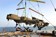 Raising of a Dornier 17 World War 2 Bomber, Goodwin Sands, Britain - 10 Jun 2013