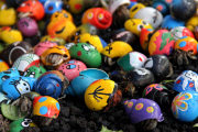 Crabs with colourful painted shells at a market in Jakarta, Indonesia - 10 Jun 2013