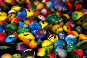 Crabs with colourful painted shells at a market in Jakarta, Indonesia - 10 Jun 2013