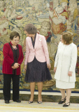 Queen Sofia Of Spain Welcomes Two Nobel Peace Winners.