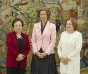 Queen Sofia Of Spain Welcomes Two Nobel Peace Winners.