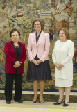 Queen Sofia Of Spain Welcomes Two Nobel Peace Winners.