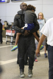 Seal with a smile and the Kids Arriving at LAX