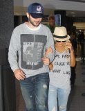 Christina Aguilera & Matthew Rutler Departing On A Flight At LAX 