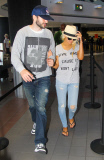Christina Aguilera & Matthew Rutler Departing On A Flight At LAX 