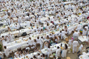 White Dinner Flash Mob at Tesoriera Park, Turin, Italy - 22 Jun 2013