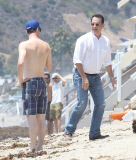 Tom Hanks and son hug in Malibu 