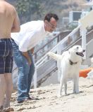Tom Hanks and son hug in Malibu 