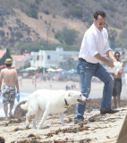 Tom Hanks and son hug in Malibu 